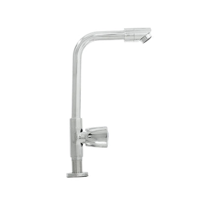 Llave para lavaplatos cromada cuello de cisne alto con manilla tipo pomo para fregadero de cocina