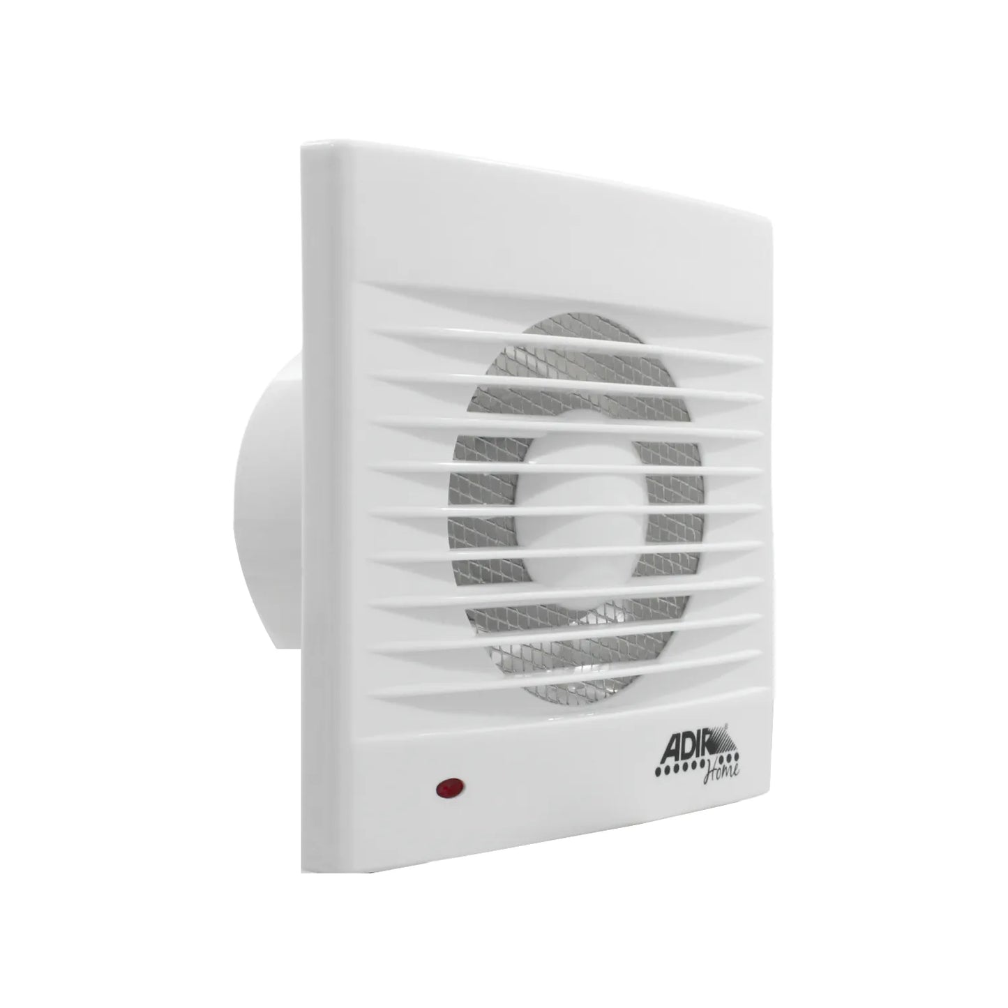 Extractor de aire ADIR Home blanco con rejilla frontal y luz indicadora para ventilación de baños y cocinas