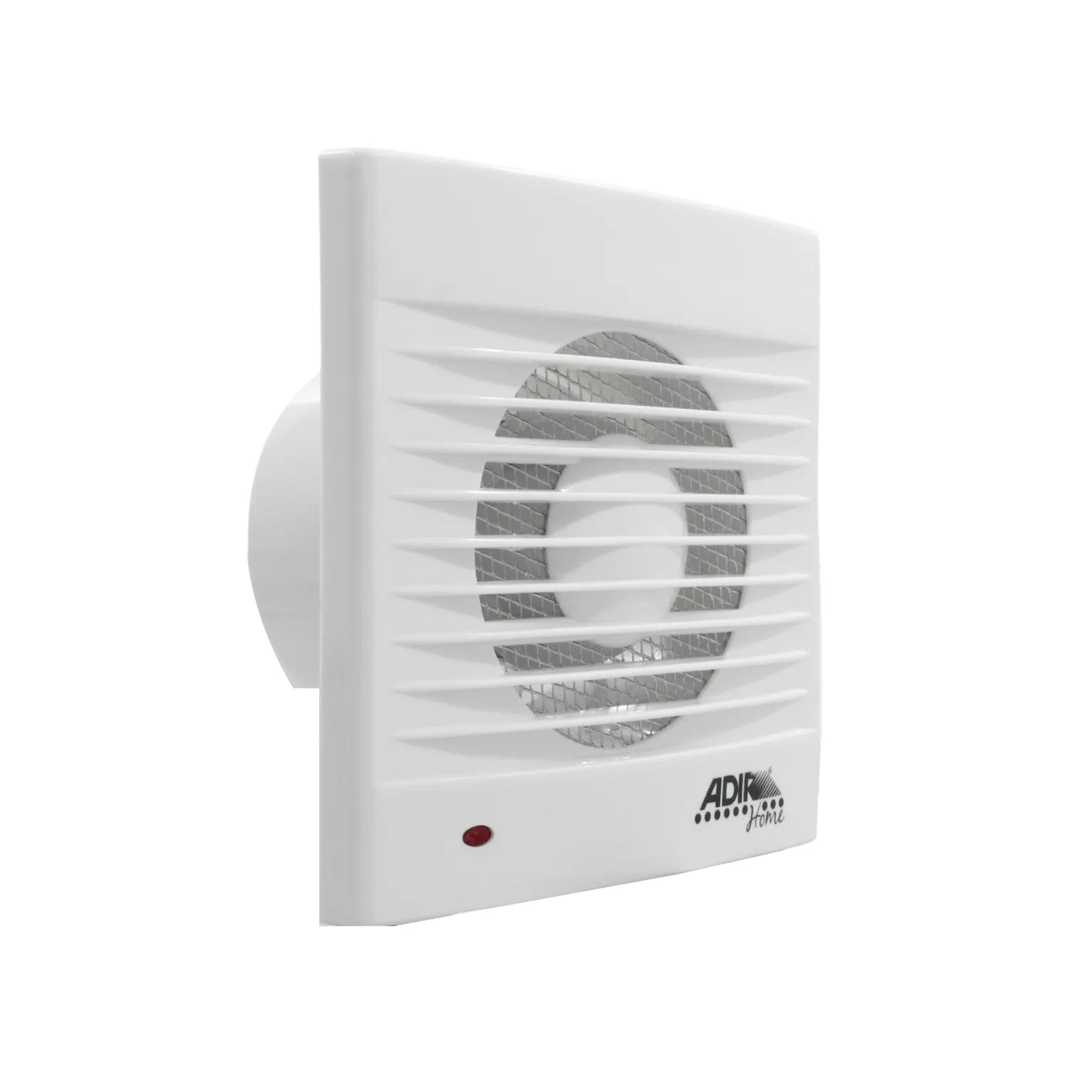 Extractor de aire ADIR Home blanco con rejilla frontal y luz indicadora para ventilación de baños y cocinas