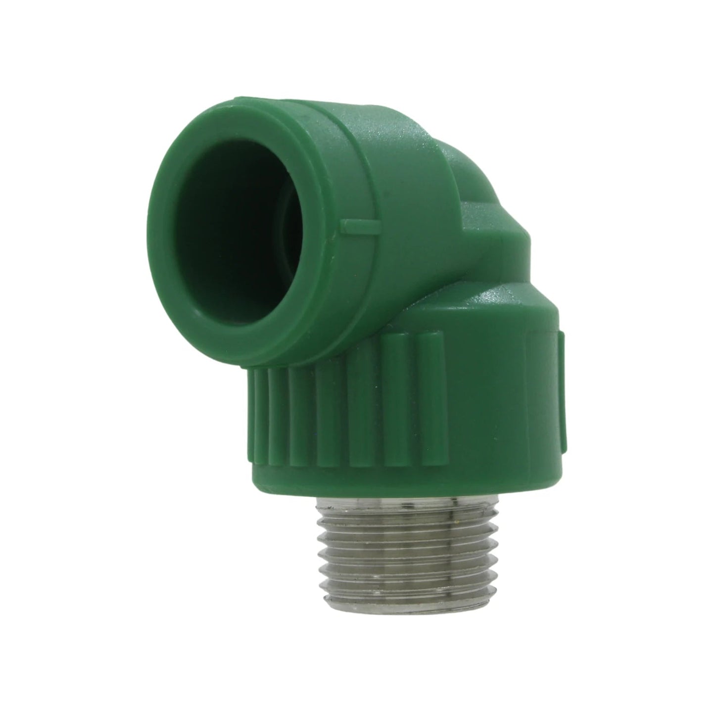 Codo PPR verde 20mm (1/2") 90 grados rosca exterior macho para fontanería