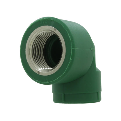 Codo PPR verde 90 grados rosca interior hembra 3/4 pulgada para tuberías de agua