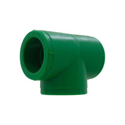Tee PPR verde de 32mm (1 pulgada) para instalaciones hidráulicas, resistente a alta presión PN25