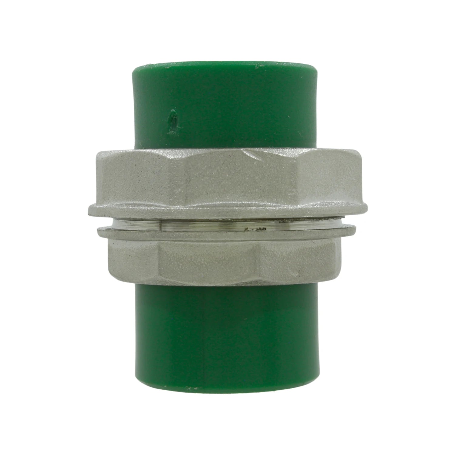 Unión PPR verde de 25 mm (3/4") con rosca metálica para fontanería