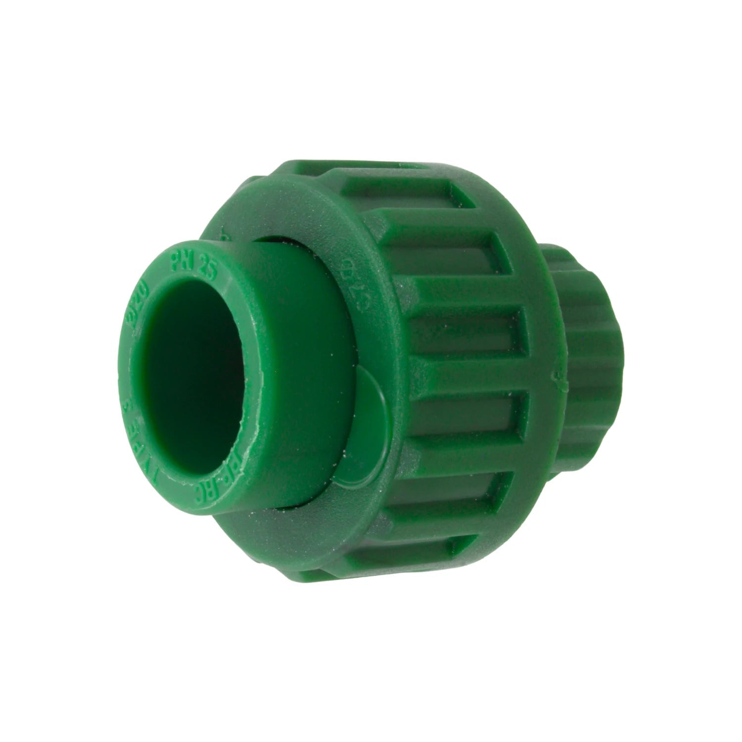 Tuerca unión PPR plástica verde 20mm para tuberías de agua caliente y fría PN25