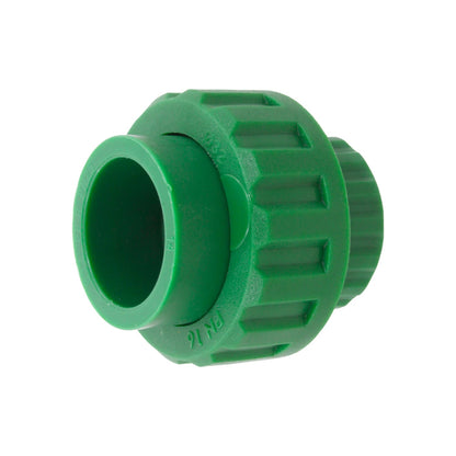 Tuerca unión plástica PPR verde 32mm (1 pulgada) PN16 para fontanería