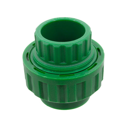 Tuerca unión PPR plástica verde 32mm (1 pulgada) para tuberías de agua