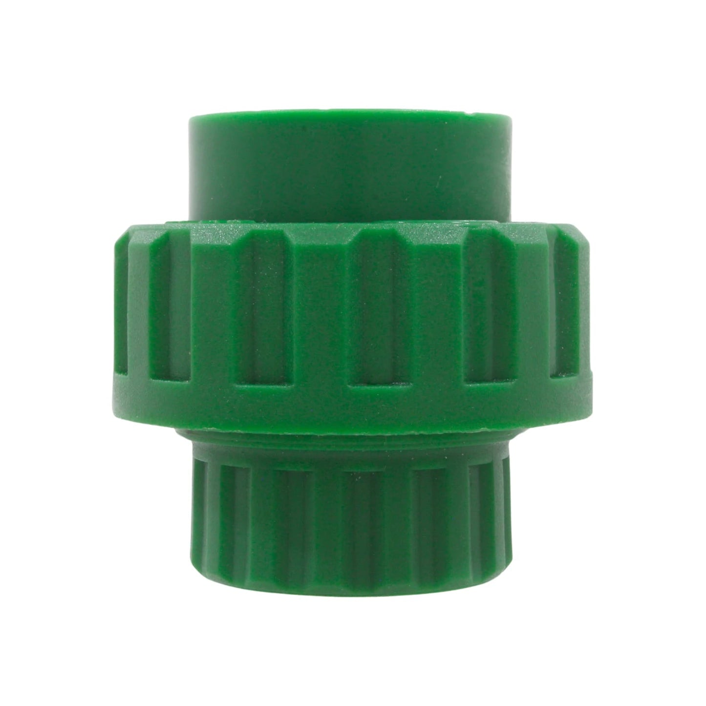 Tuerca unión PPR plástica verde de 32 mm (1 pulgada) para tuberías de agua.