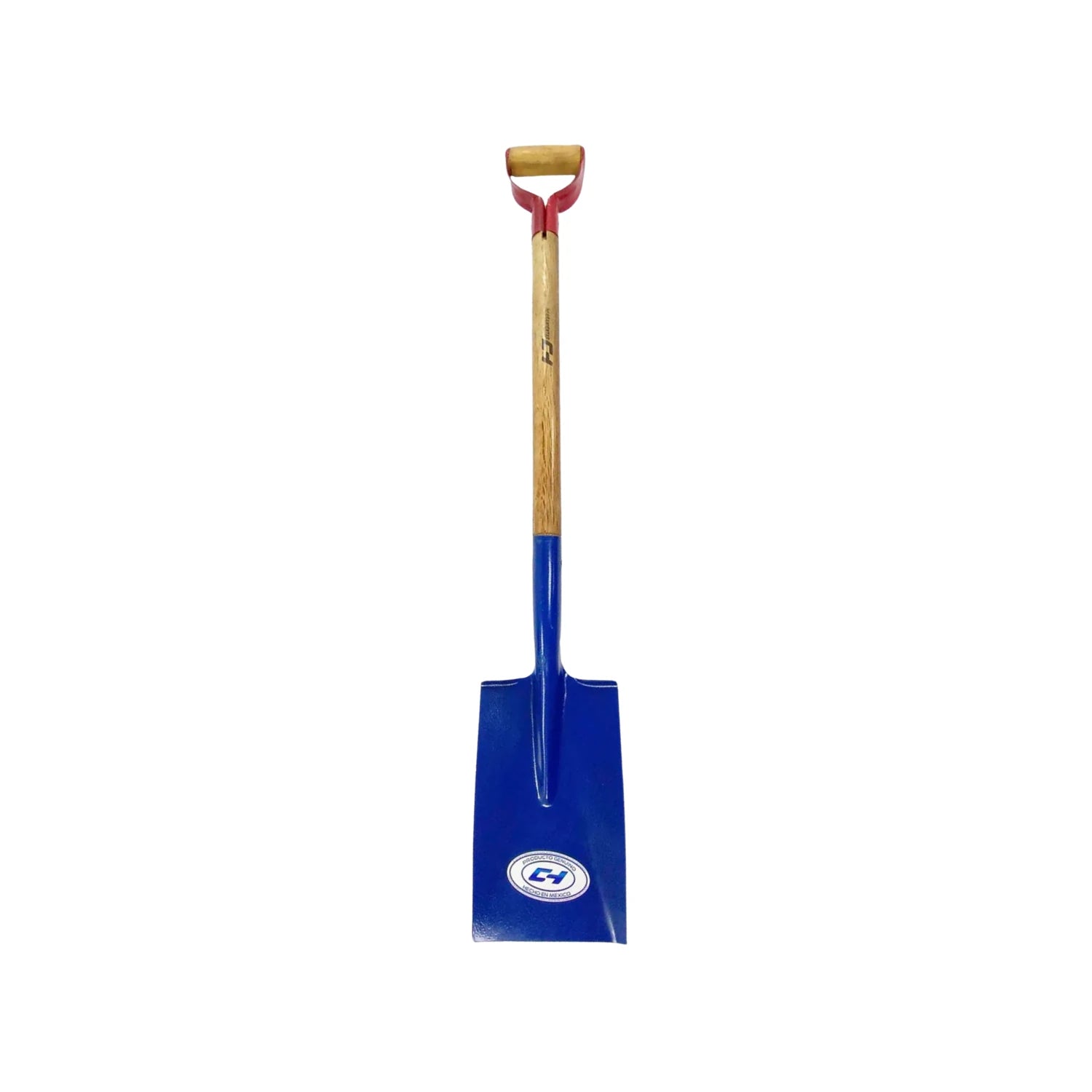 Pala cuadrada azul CH con mango de madera tipo D para excavación y jardinería