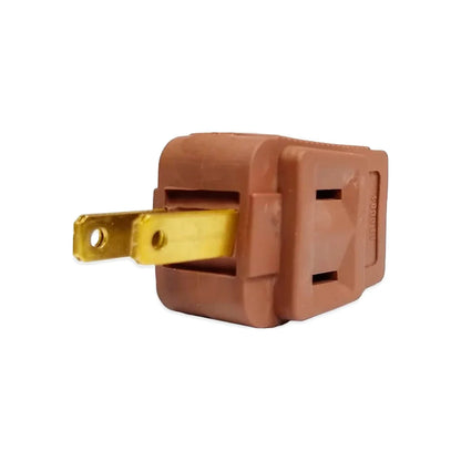 Clavija triple aterrizada café Fulgore práctico FP0054
