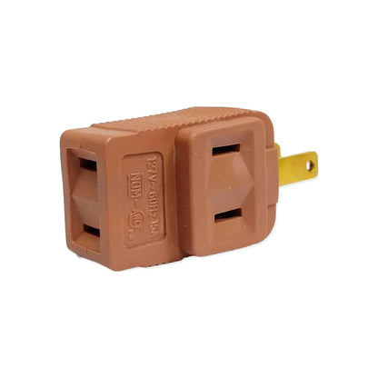 Clavija triple aterrizada café Fulgore práctico FP0054