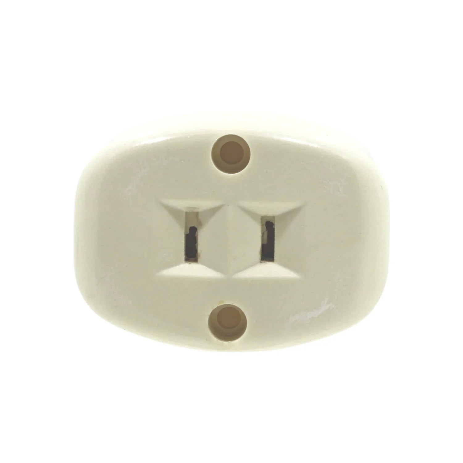 Fabricada en PVC,Corriente 120 V - 6 A,Incluye base y tornillos.,Contacto visible sencillo oval.