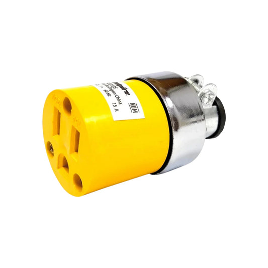 Fabricado en ABS,Contacto blindado aterrizado.,120 V - 15 A,Contacto industrial con abrazadera.