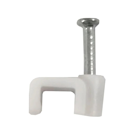 Fabricada en polietileno.,Para uso en instalaciones de cable.,Incluye clavo de acero.,Medida de 5 mm y bolsa con 100 piezas.