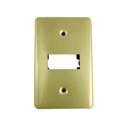 Fabricada en aluminio.,Chasis de plástico.,Placa de una ventanA,127 V - 10 A - 60 Hz.,Incluye tornillos.,Para apagadores tipo italiano.