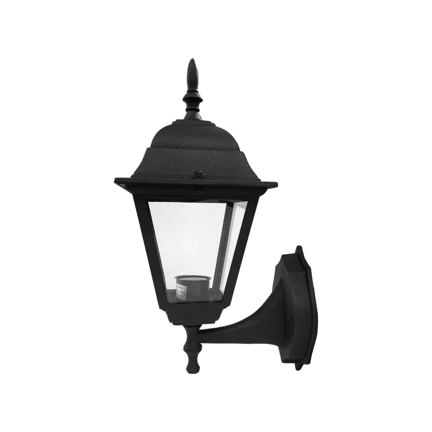 Color negro.,Cuerpo de aluminio y vidrio biselado.,Ideal para jardines y exteriores.