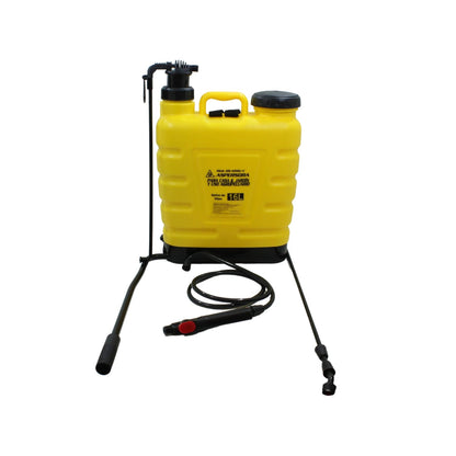 Bomba fumigadora GB amarilla de mochila 16 litros para pulverizar jardín y cultivos agrícolas
