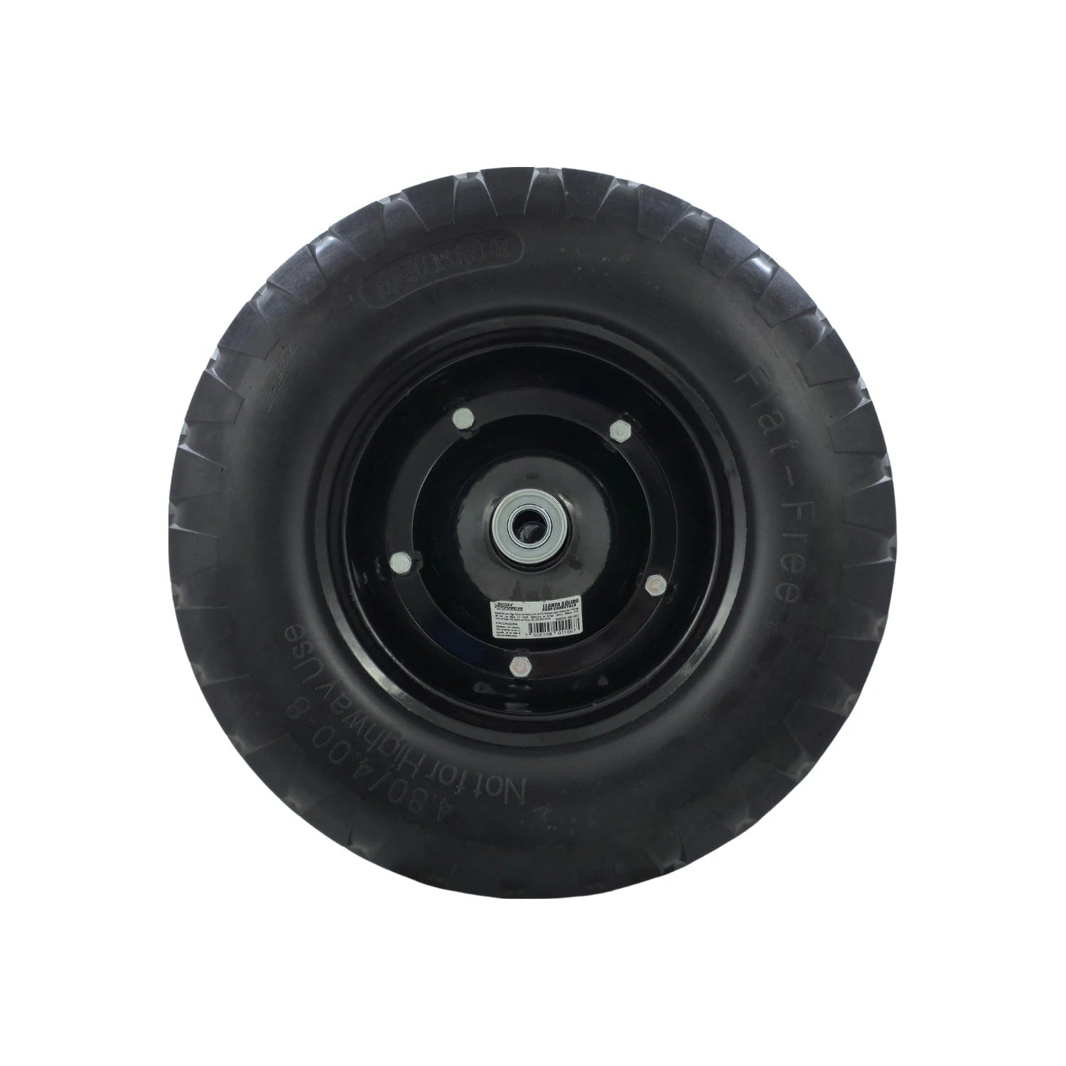 Llanta completa antipinchazos negra High Power para carretilla 4.80/4.00-8