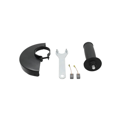 Accesorios para amoladora angular con guarda de seguridad negra, mango lateral, llave y escobillas de carbón