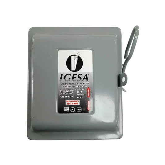 Interruptor de seguridad 3 x 30 de porcelana Igesa IN3030