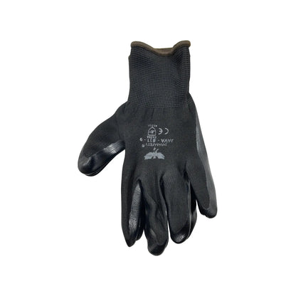 Guante de nitrilo negro Javasafety 811 talla 9 antiderrapante para trabajo y seguridad