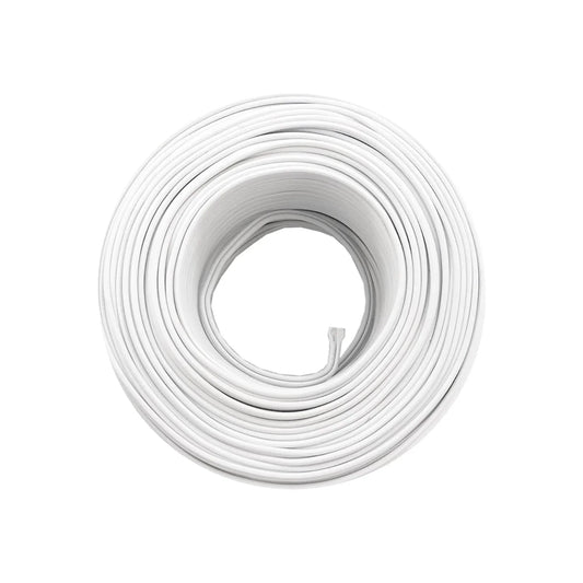Conductor eléctrico bimetálico (cobre-aluminio).,100 metros de largo.,Cable dúplexcalibre 14,Aislamiento individual de PVC antiflama.,Ideal para suministrar energía en baja tensión.,Cable flexible tensión máxima 300 V,De 41 hilos.