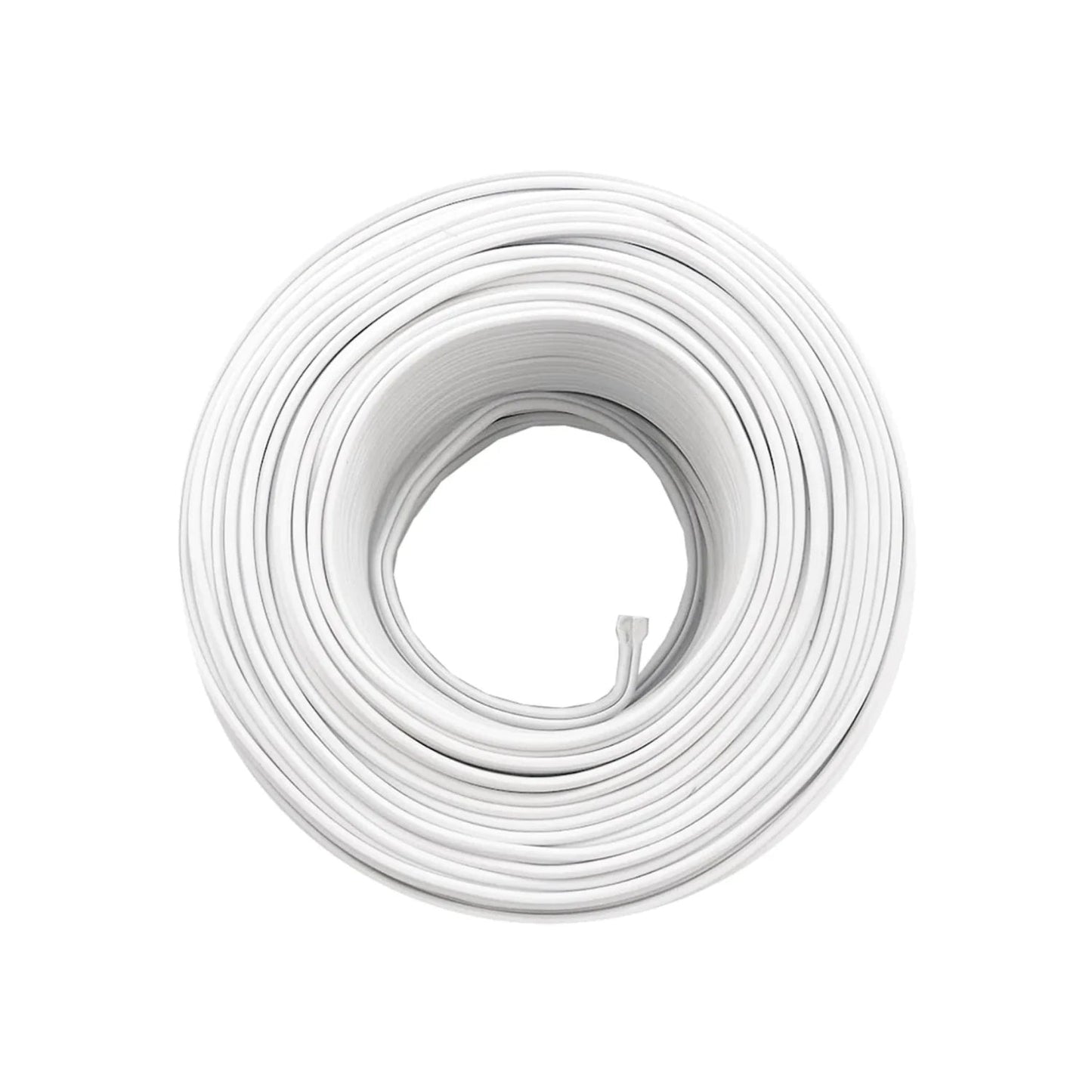 Rollo de cable eléctrico blanco calibre 18 AWG de 100 metros para instalaciones domésticas o proyectos.