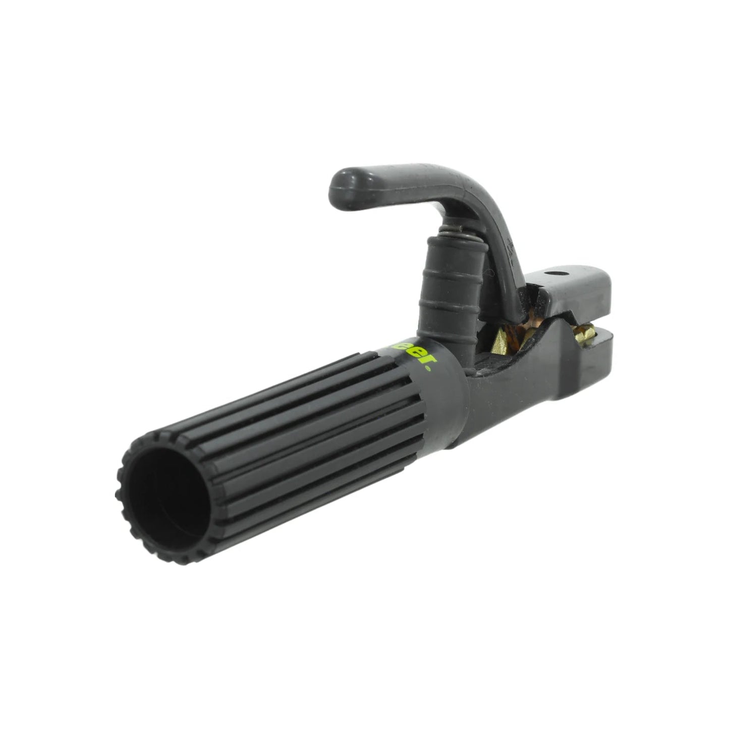 Porta electrodo de soldadura Keer 500 amperios negro con mango ergonómico acanalado para trabajos profesionales.