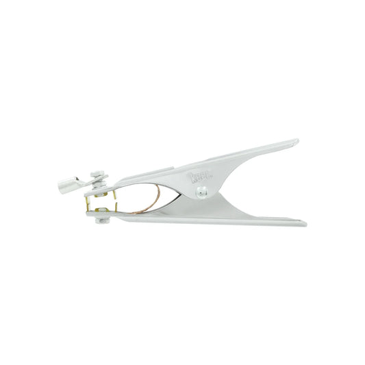 Lámina de acero galvanizada.,Resistente a la corrosión.,Mordazas de latón y puente de cobre.,Largo 17 cm,Capacidad 300 A