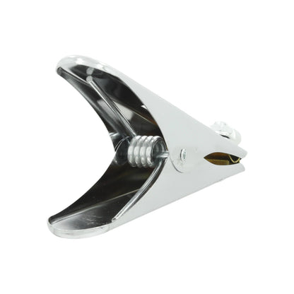 Pinza de tierra para soldadura, metálica cromada brillante, conexión a masa resistente