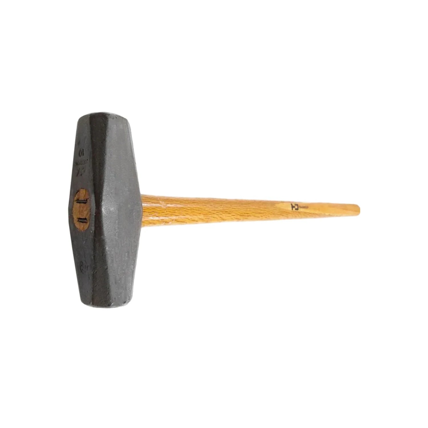 Marro de 10 libras CH con cabeza de acero gris y mango de madera resistente para demolición y albañilería.