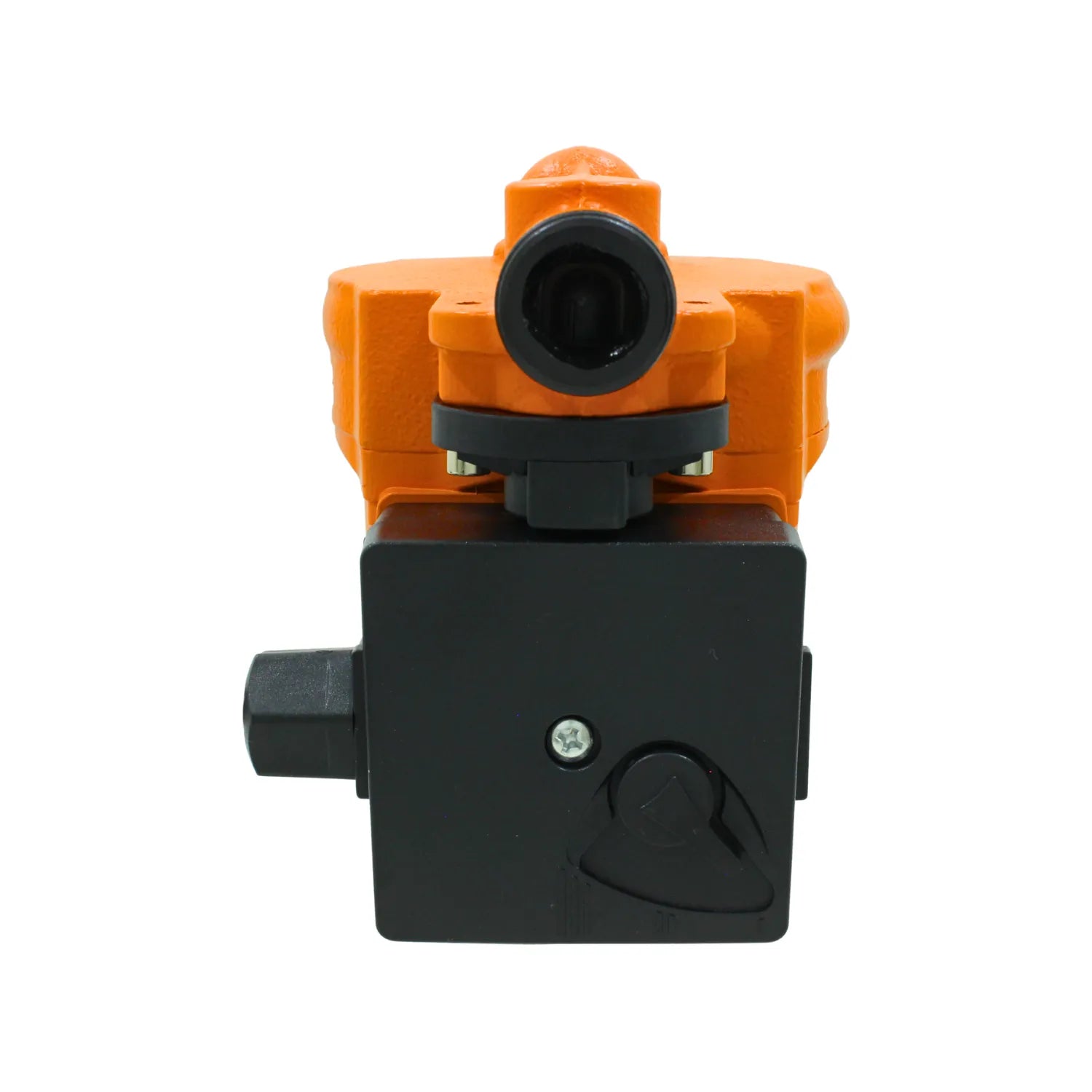 Bomba circuladora de agua caliente naranja y negra para sistemas de calefacción central y solar
