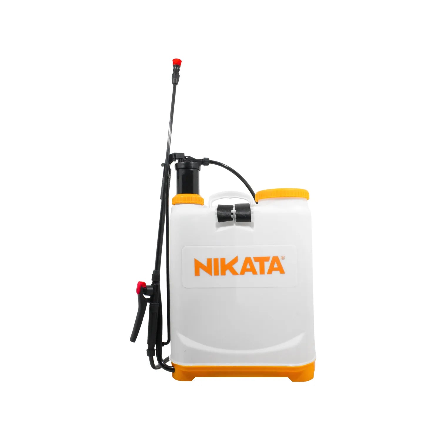 Mochila fumigadora manual NIKATA de 16 litros con lanza y boquilla regulable para jardinería y control de plagas