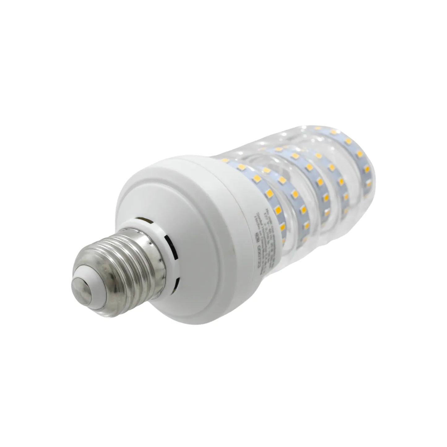 Foco LED espiral blanco base E27 con chips SMD para iluminación de bajo consumo y alta eficiencia