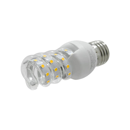 Bombilla LED tipo espiral con chips SMD visibles base blanca rosca estándar E27 para ahorro de energía