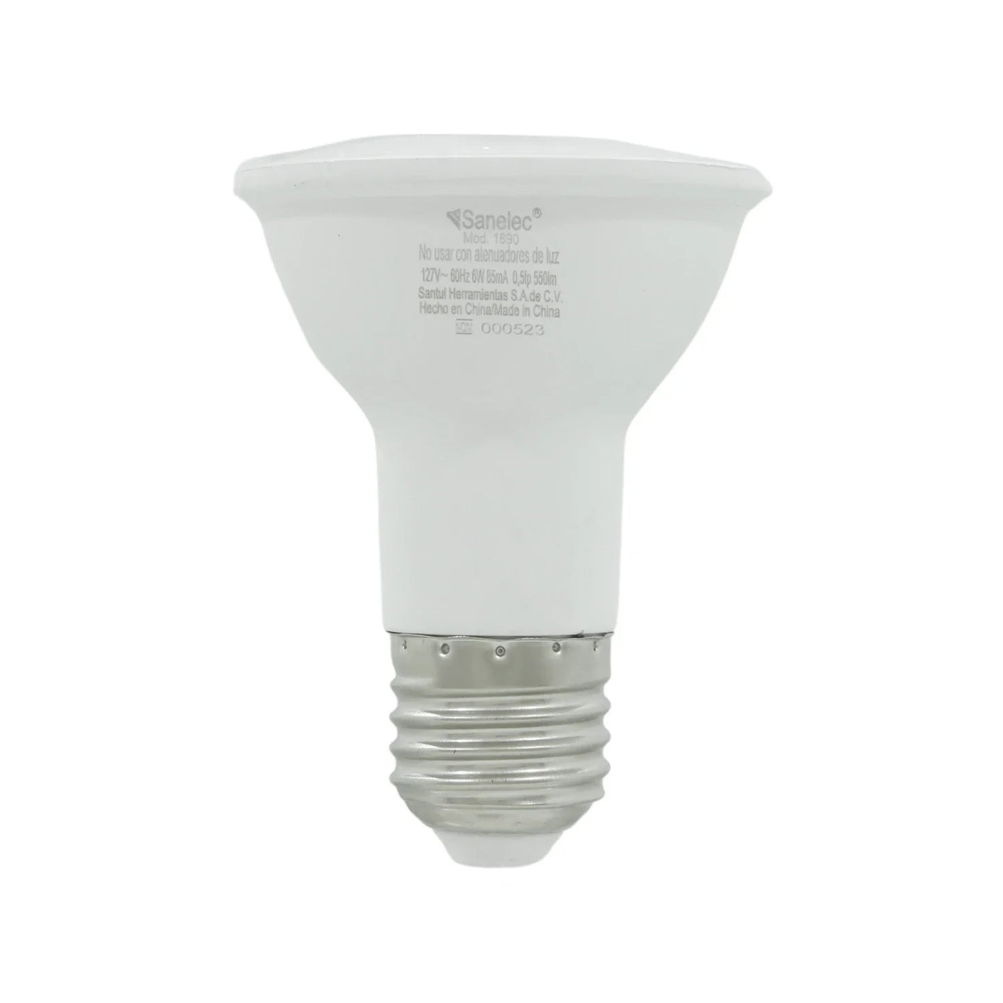 Información Técnica., Lámpara de LED direccional tipo PAR 20, Consume: 6 W, Equivalente: 45 W, Voltaje: 127 V, Frecuencia: 60 Hz, Flujo luminoso: 550 lm, Eficacia: 91 lm, Corriente: 85 mA, Temperatura: 6,500 k\n\n<strong>La imagen puede diferir un poco del producto final.</strong>