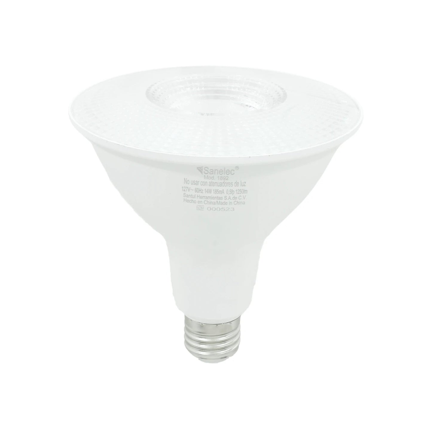 Foco LED Sanelec blanco 14W luz fría, no dimeable, base E27 para iluminación general