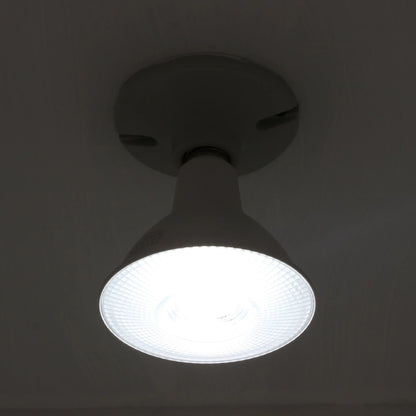 Lámpara LED blanca de 14W con luz fría para iluminación de techo, encendida.