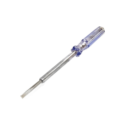 Probador para corriente alterna.,Prueba circuitos de 80 V a 500 V,Útil para verificar voltajes en el hogar.,Probador con clip de bolsillo y 19 cm de largo.