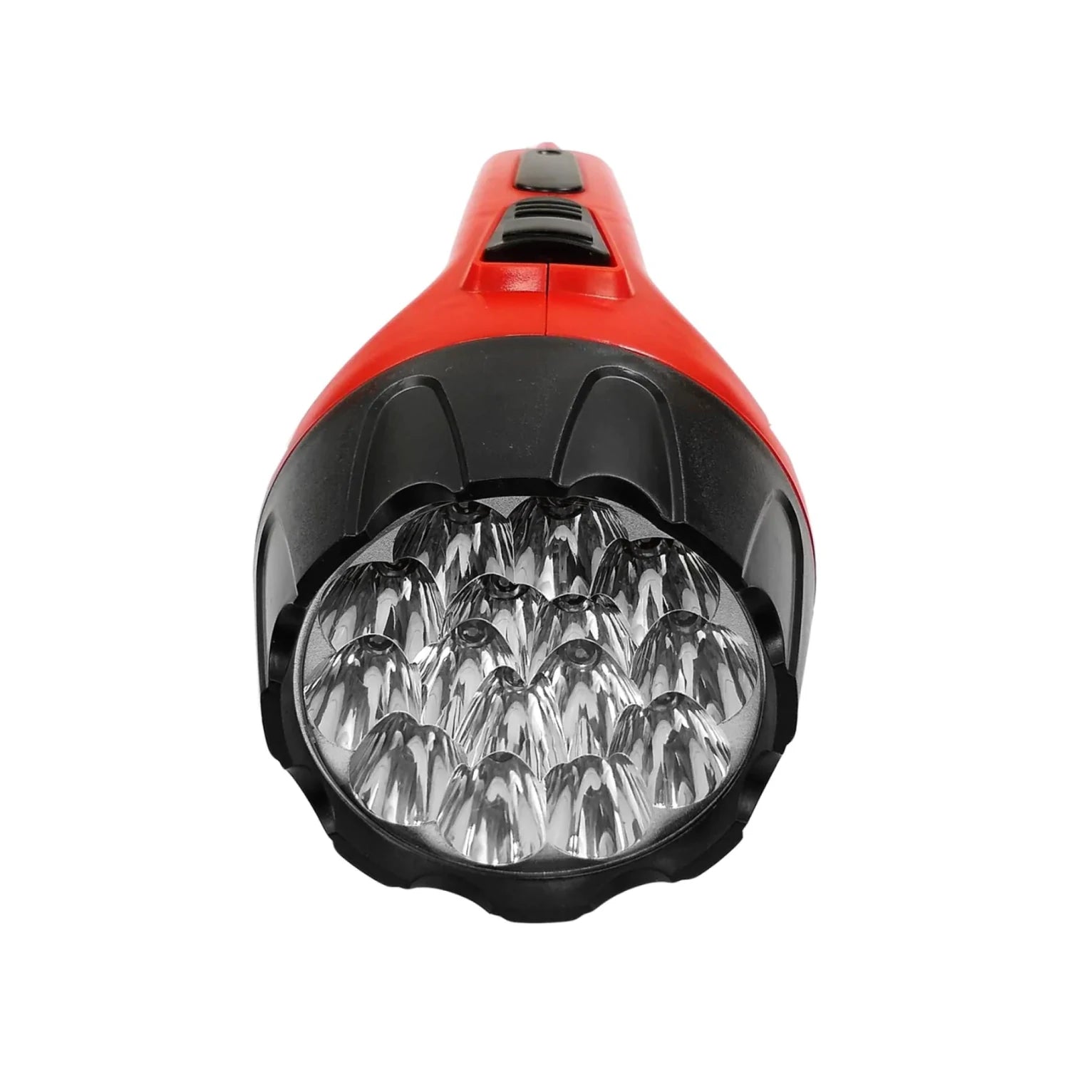 Linterna recargable de 15 LEDs roja y negra para iluminación de emergencia o trabajo