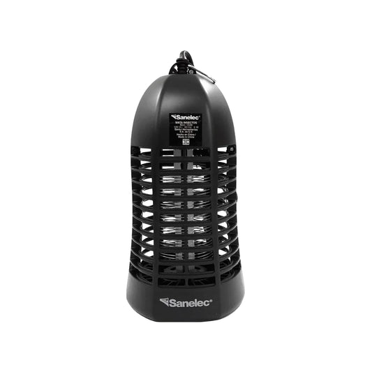 Fabricado en ABS,Cepillo incluido para limpieza.,Charola desprendible para limpieza de residuos.,Mata insectos de 6w con ojillo para colgar.