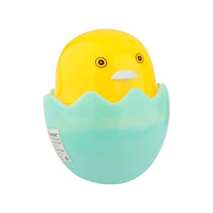 Lámpara de noche Sanelec LED pollito amarillo emergiendo de huevo azul claro