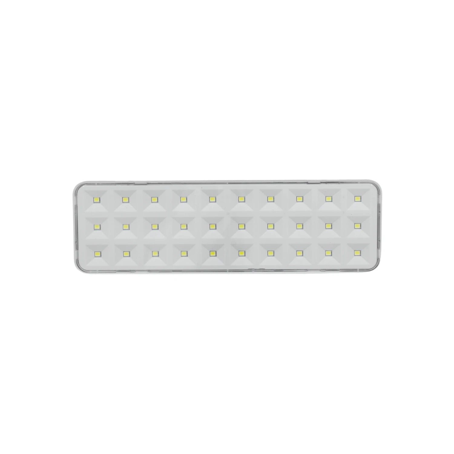 Lámpara recargable rectangular con 30 LEDs blancos, ideal para iluminación de emergencia o portátil