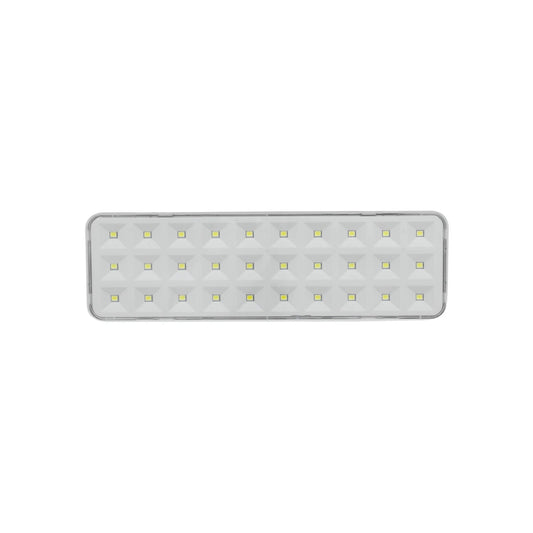 Lámpara recargable rectangular con 30 LEDs blancos, ideal para iluminación de emergencia o portátil