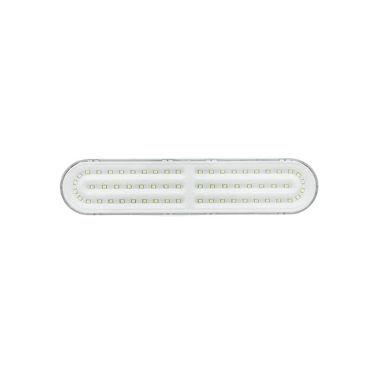 Lámpara de 60 LEDS,Cuerpo ABS,Pantalla acrílico.,2,5 W,127 V - 60 Hz,LED SMD.,260 lm,Luz blanca.,Tiempo de carga de 16 a 18 horas.,Duración de luz led hasta de 12 horas en baja.,NMX-J-307-ANCE-VIGENT.,Mínimo realizar la carga y descarga del luminario una vez al me.,Hasta 300 cargas.,No utilizar en lugares húmedos.,25 cmx5,6 cmx3,3 cm