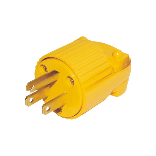 Fabricada en ABS,Clavija aterrizada.,Tensión 127 V - corriente 15 a - frecuencia 60 Hz,Clavija amarilla.