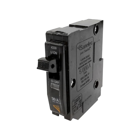 Para uso doméstico, comercial e industrial.,Pastilla termo magnética que protege.,Sobrecargas y cortocircuitos.,Interruptor automático de 30a de 1 polo.,Indicador altamente visible que indica si el interruptor se ha disparado.