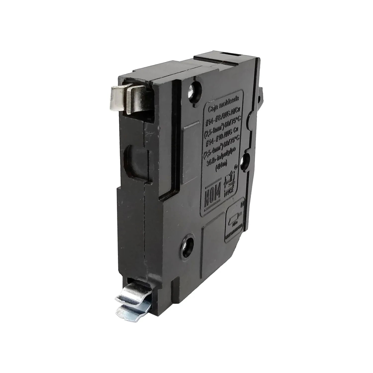 Interruptor termomagnético unipolar negro para protección de circuitos eléctricos residenciales