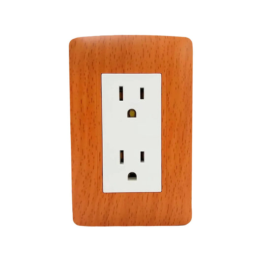 Fabricada de plástico ABS,Placa dos contactos acabado blanco/madera.,127 V - 10 A - 60 Hz,Contactos aterrizados incluye tornillos.,Línea Wooden toscana.
