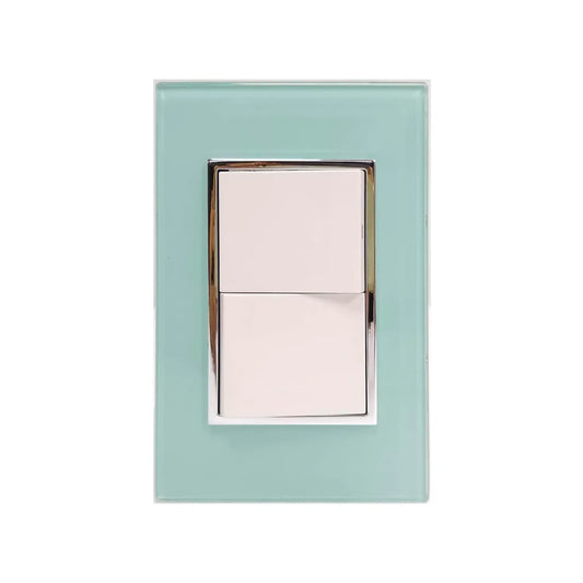 Fabricada de plástico ABS,Placa dos apagadores.,127 V - 10 A - 60 Hz,Línea Venecia aqua.,NOM-003-SCFI-VIGENTE