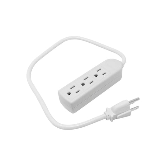 Cuerpo ovalado de plástico resistente.,Clavija reforzada.,Cable 3x18 AWG,3 entradas aterrizadas ideal para el hogar.